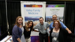 Photo of VFM in Kansas City. From left to right - Drs. Rudisill (Faculty), Pham (Chief Resident), Jungwirth (2nd Year Resident), Pedroza (Medical Director), and Maitre (Faculty)